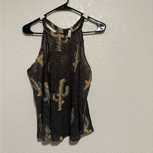 Cactus Print Sleeveless Top
